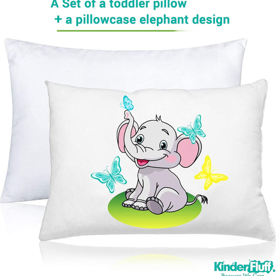 kinder Fluff Toddler Pillow & Pillow case – Down Alternative Pillow &  Cotton Pillow Covers-Hypoallergenic Baby Pillows for Sleeping – Baby Bed  Pillows & 13×18 Toddler Pillowcase – Toddler Bedding Set